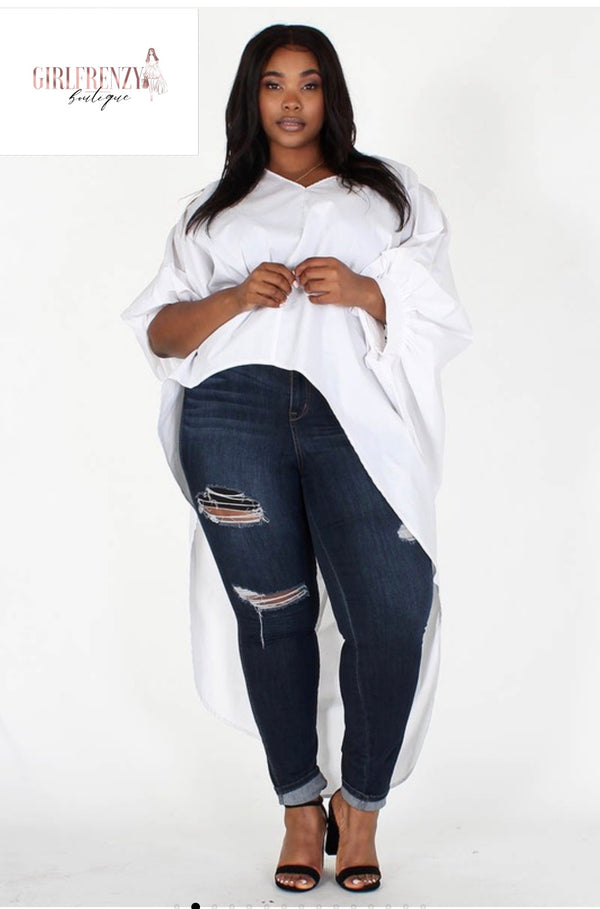 High/Low White top