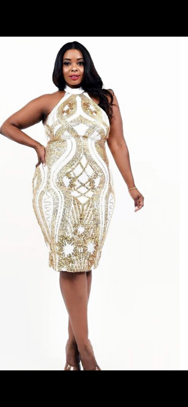 White/Gold Sequin Dess