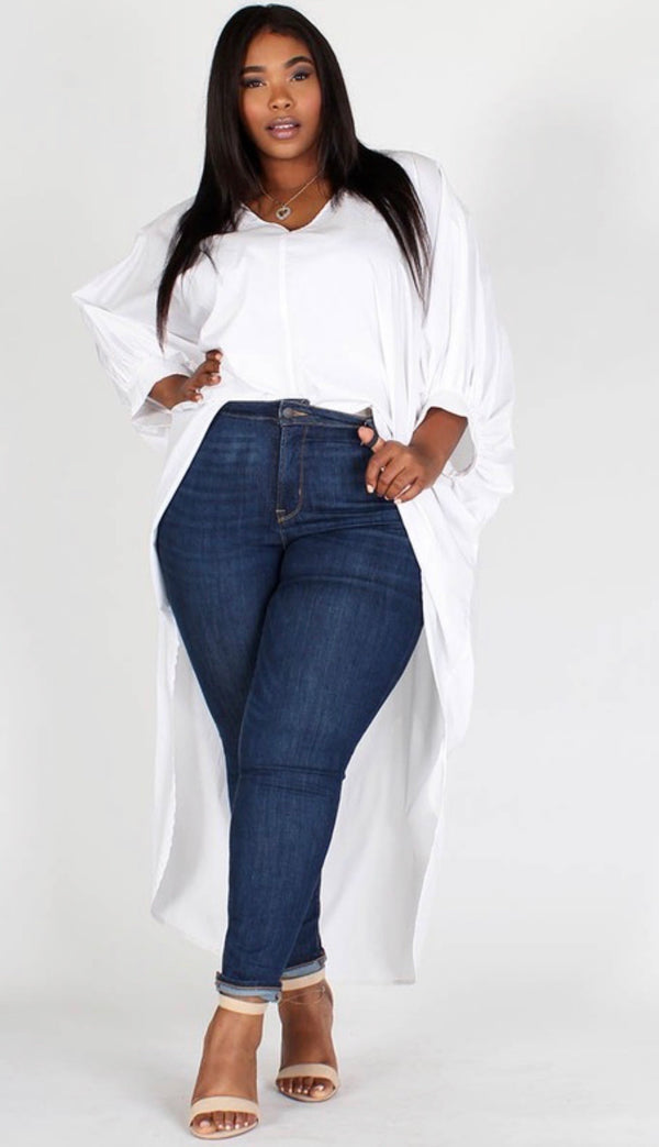 High/Low White top